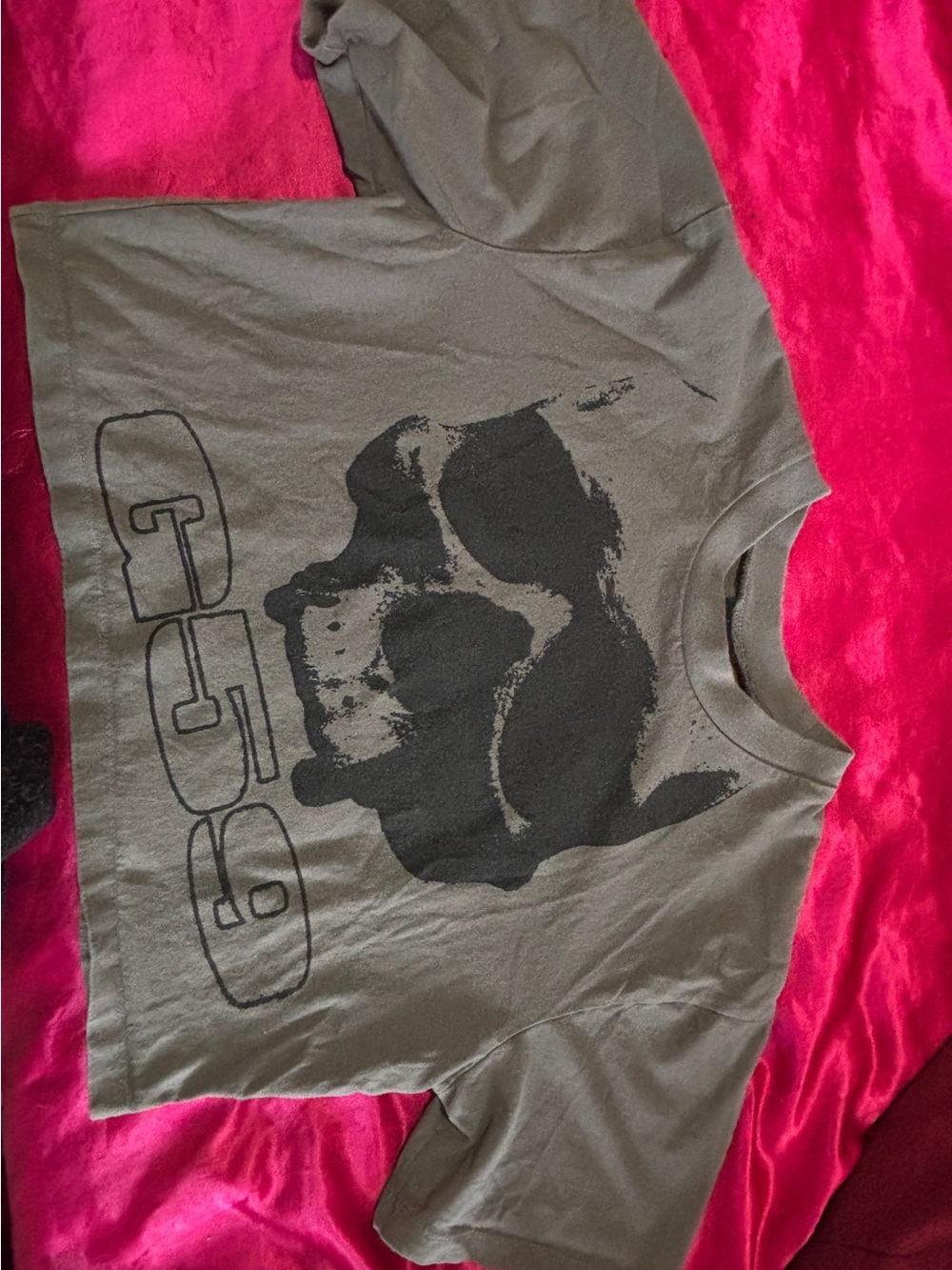 GreyFineNine G59 Dark Grey Cropped Oversized T-Shirt Merch FTP Small